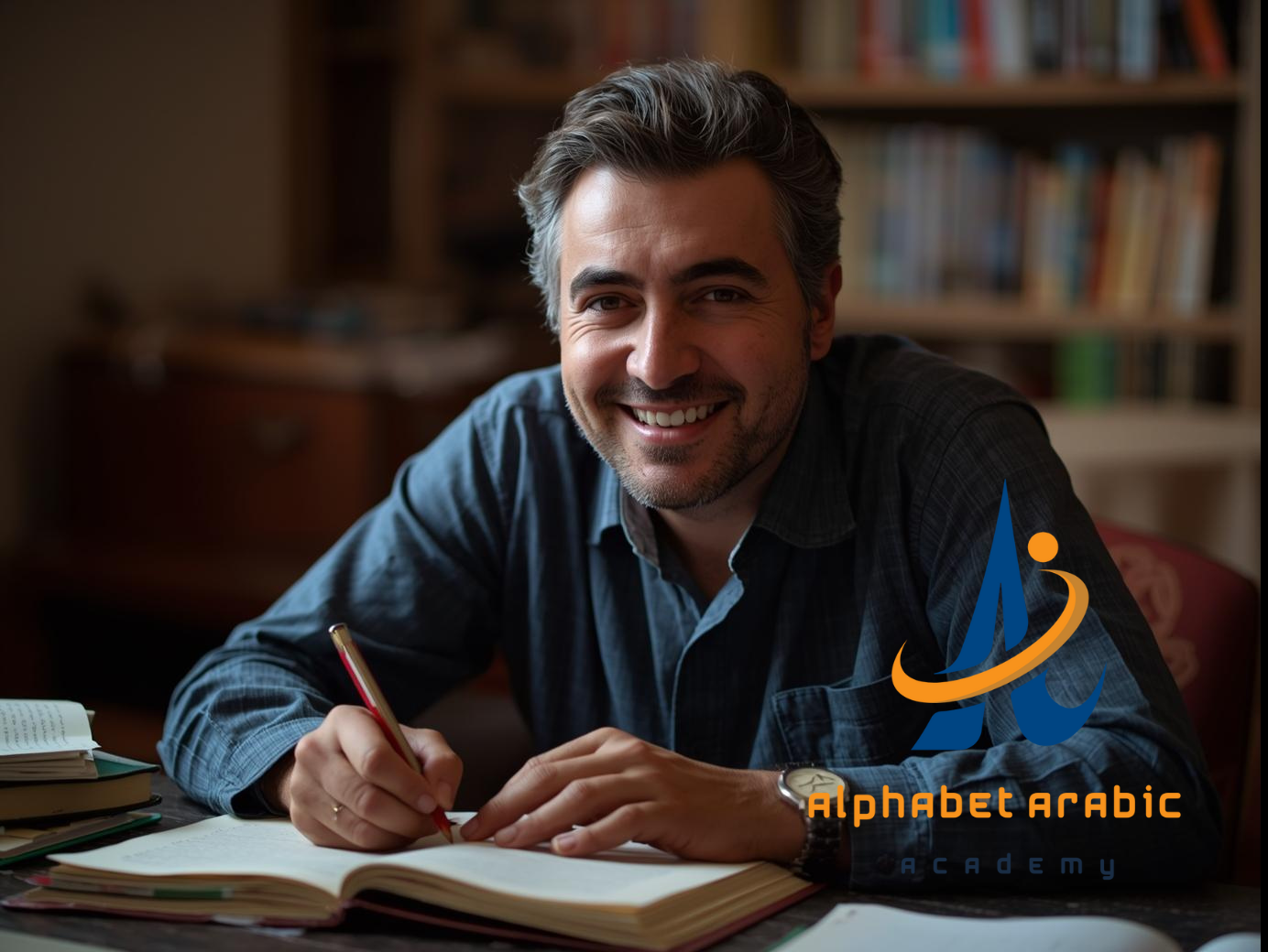 Learn Arabic for Adults A professional adult student learning Arabic online with focus, representing the ultimate guide to master Arabic for adults.