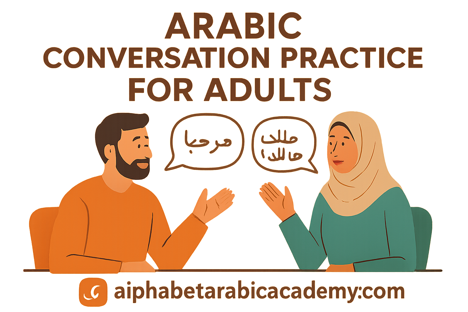Arabic Conversation Practice for Adults use the logo of alph - Learn Arabic online Arabic Conversation Practice for Adults
