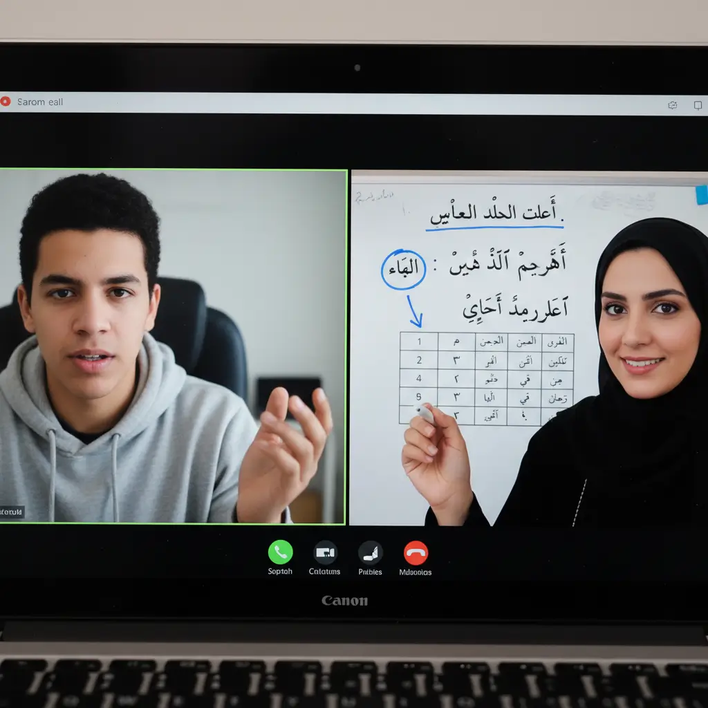 image_title Private Arabic tutor online helping an adult student achieve fluency