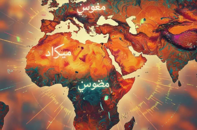 A colorful map of the Arab world showing different Arabic dialects like Egyptian, Gulf, and Levantine for students in 2026.