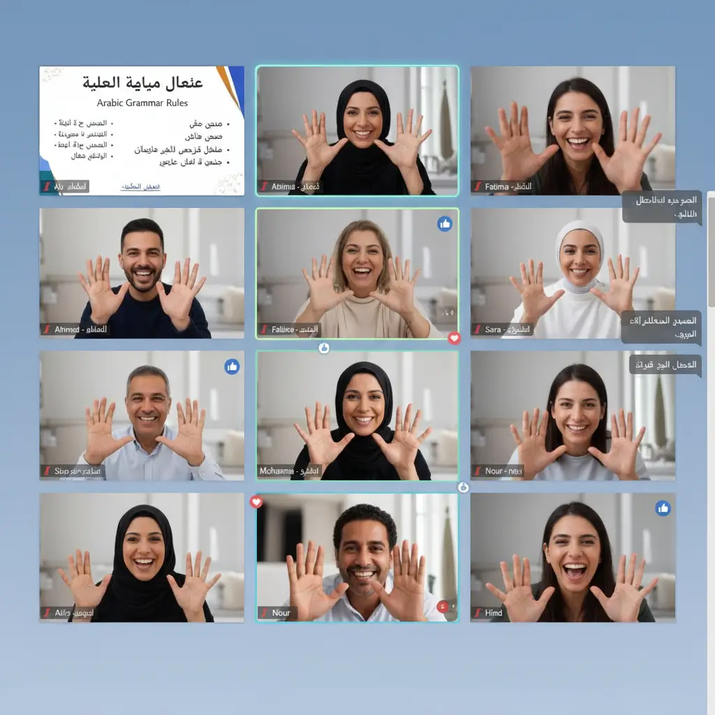 Adult student taking a Quranic Arabic course for beginners online with a native teacher