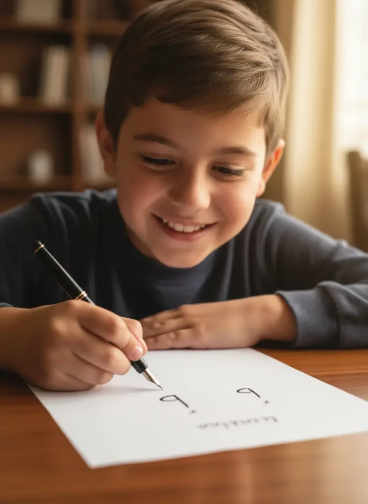 image_title Beginner student starting their first steps in learning Arabic alphabet and Fusha basics
