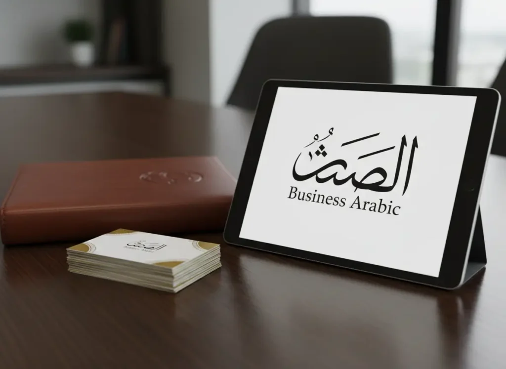 image_title Business Arabic Branding tablet on the table