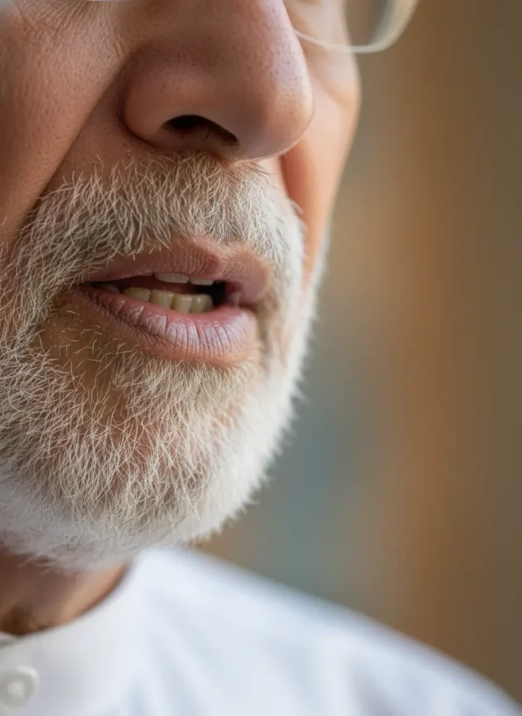 Expert Quran Tajweed teacher demonstrating proper articulation of Arabic letters (Makharij), essential for accurate Quranic recitation.