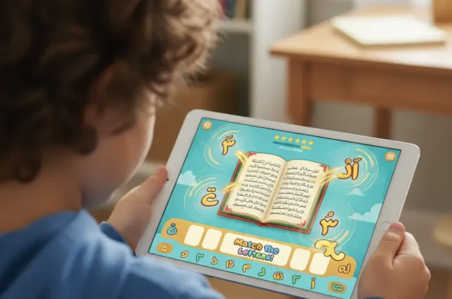 Instant feedback in Arabic learning apps and games for kids