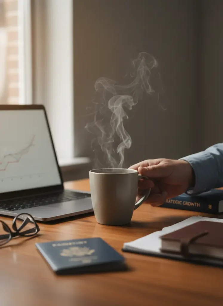 image_title lap top and coffee with man study arabic