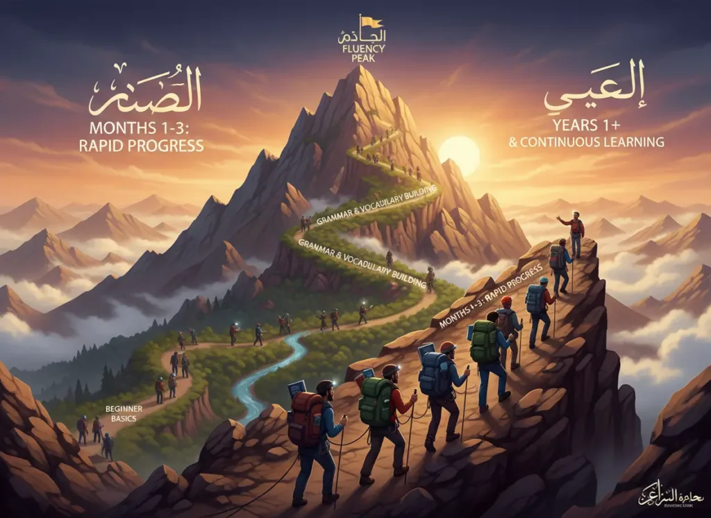 Managing mental fatigue and staying motivated during an intensive Arabic language journey.