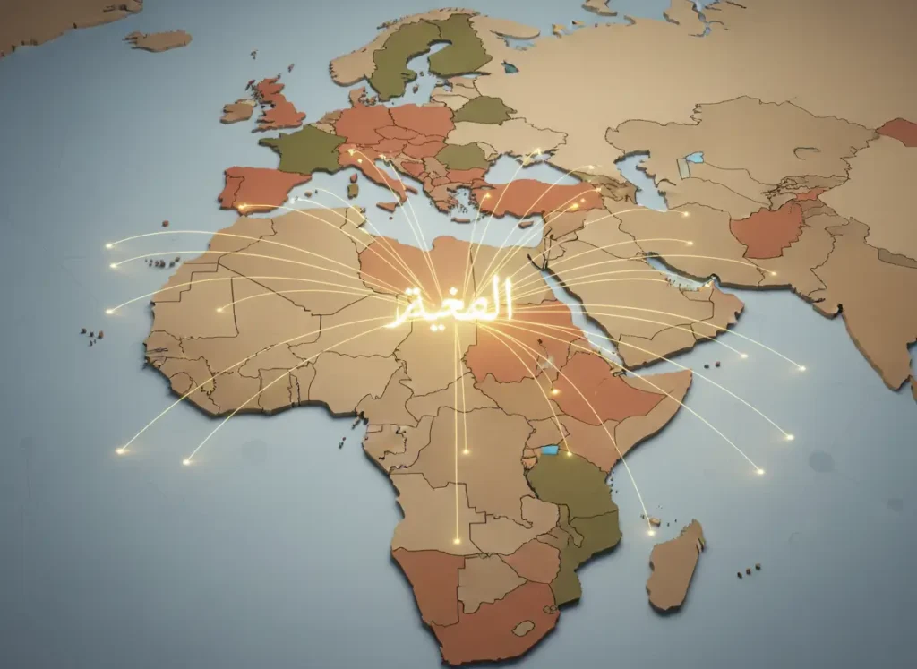 image_title Map of 22 Arab countries showing Fusha as the unified Modern Standard Arabic language