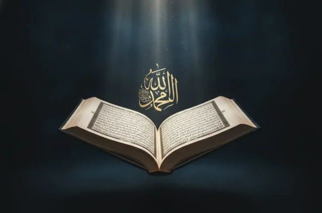 mushaf quran kareem with light