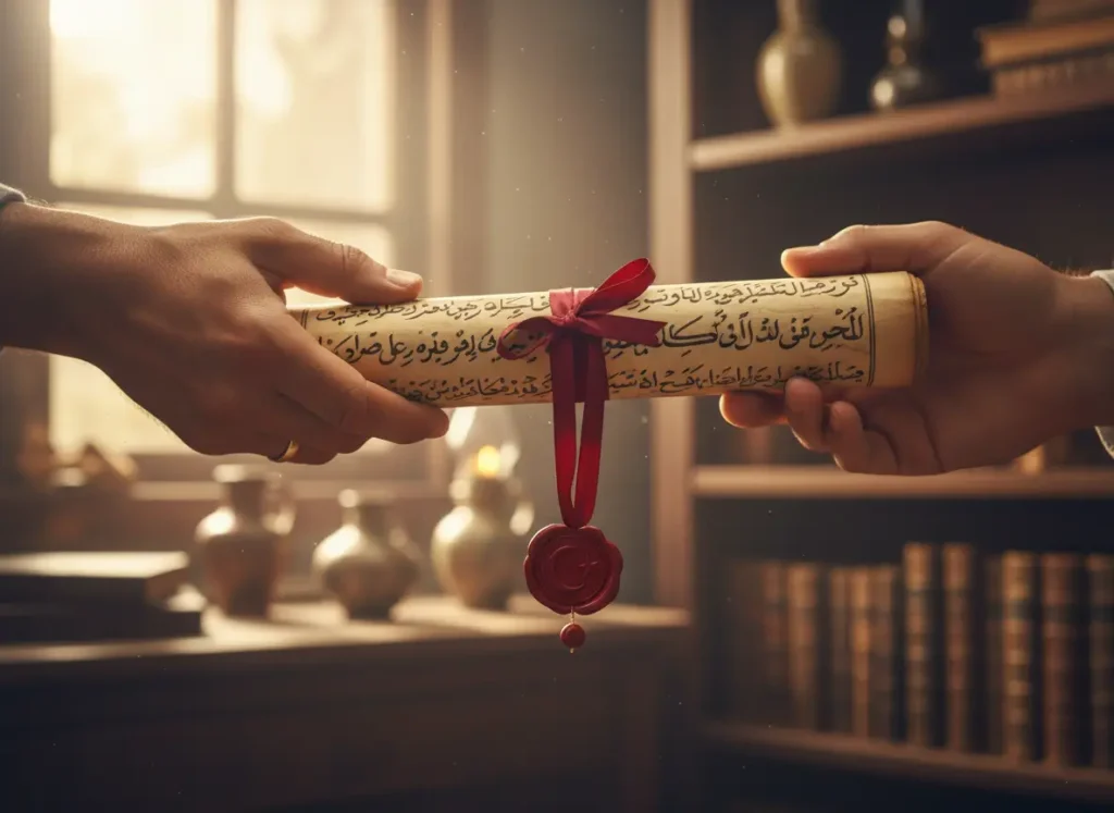 image_title Muslim family reciting Quran together at home, showcasing the intergenerational impact of mastering Tajweed