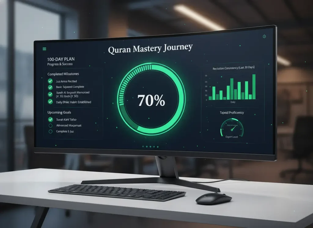 Tracking progress in Quranic memorization and recitation through a structured online learning roadmap