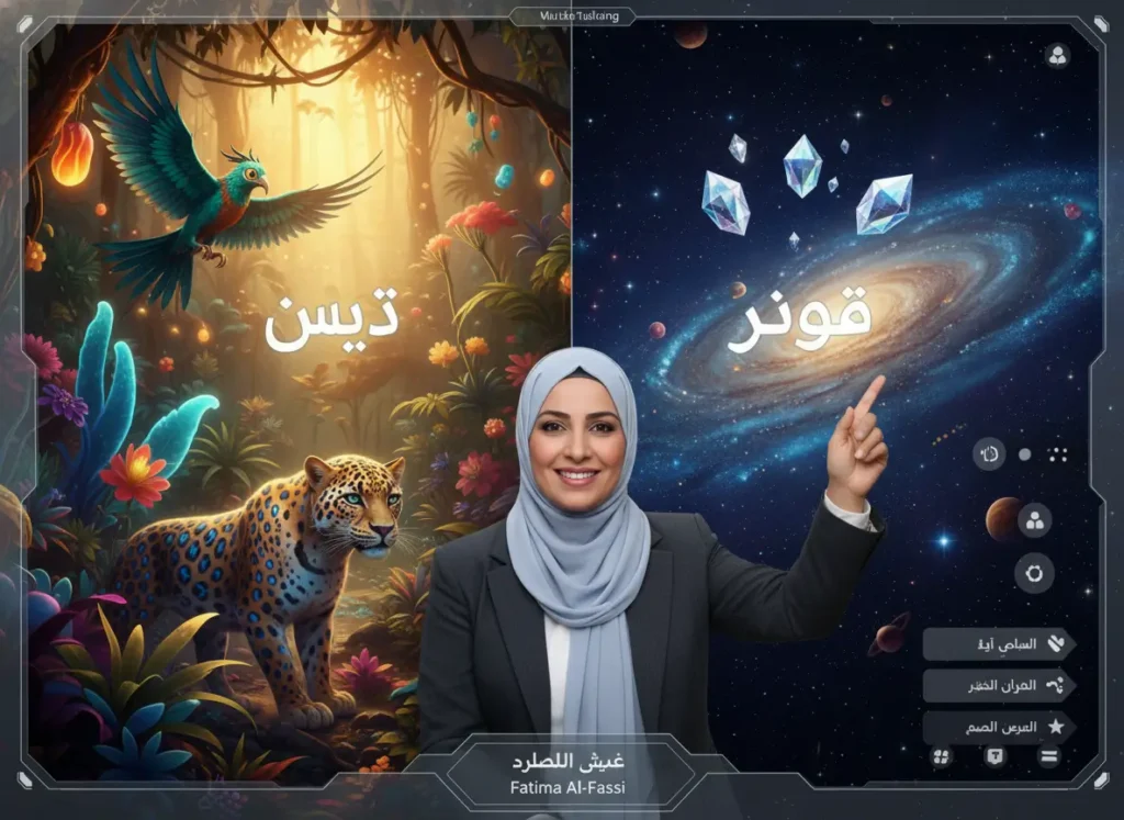 Using virtual backgrounds to create an immersive Arabic learning environment.