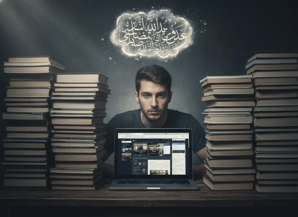 A beginner Arabic student feeling overwhelmed by online resources. Learn Arabic for beginners start from zero.