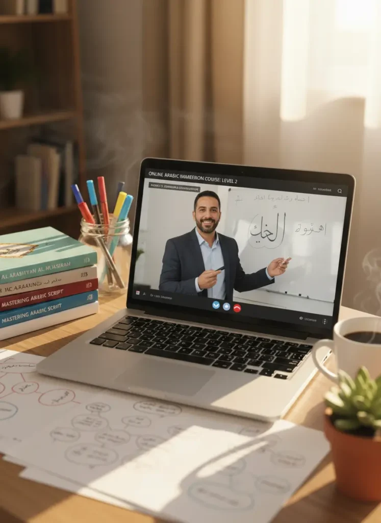 image_title Live feedback in a full Arabic course online