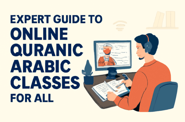 man stand on the computer tp learn arabic online