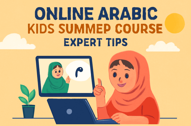 young girl speak to her arabic teacher