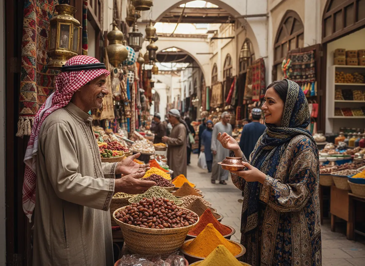 Arabic for Beginners: Your First 30 Days Roadmap Souk Conversation Scene