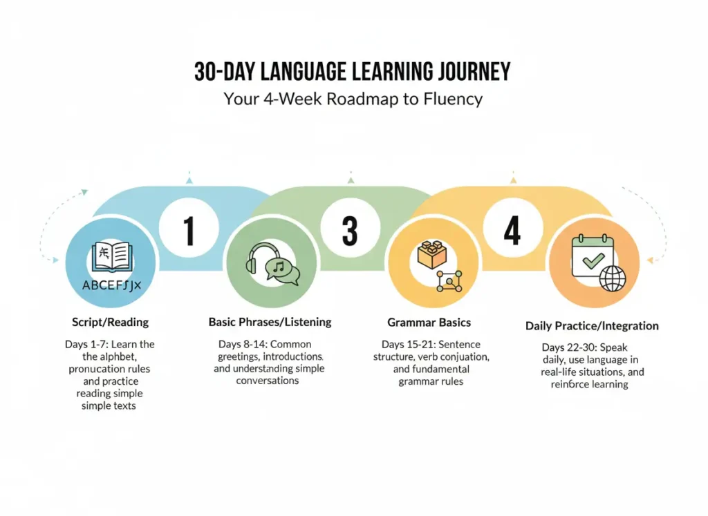 Listening and the Immersion Habit 30-Day Learning Path Infographic 1