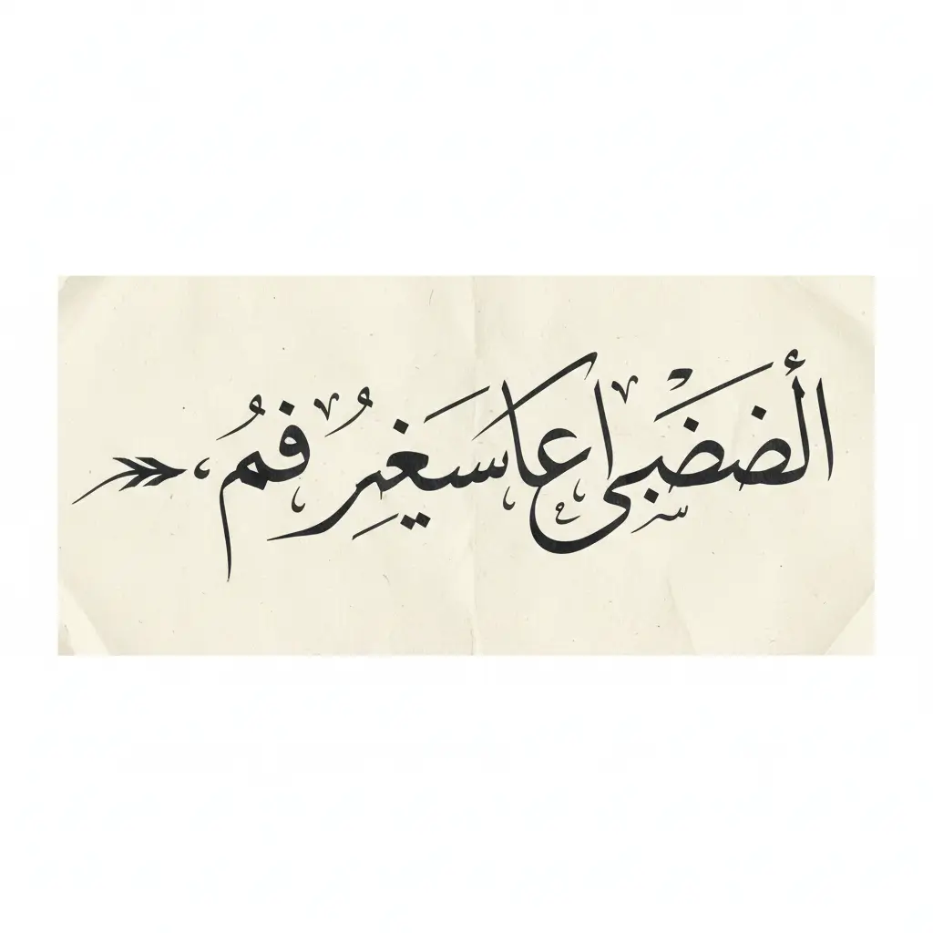 Beige rectangular sheet with black Arabic calligraphy on a light background, decorative and elegant.