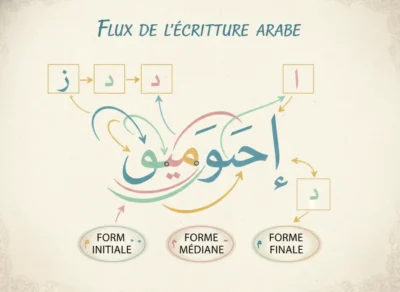 Schéma le flux de l'écriture arabe : transliteration for learning arabic