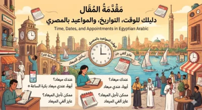 time dates in egyptian arabic infographic